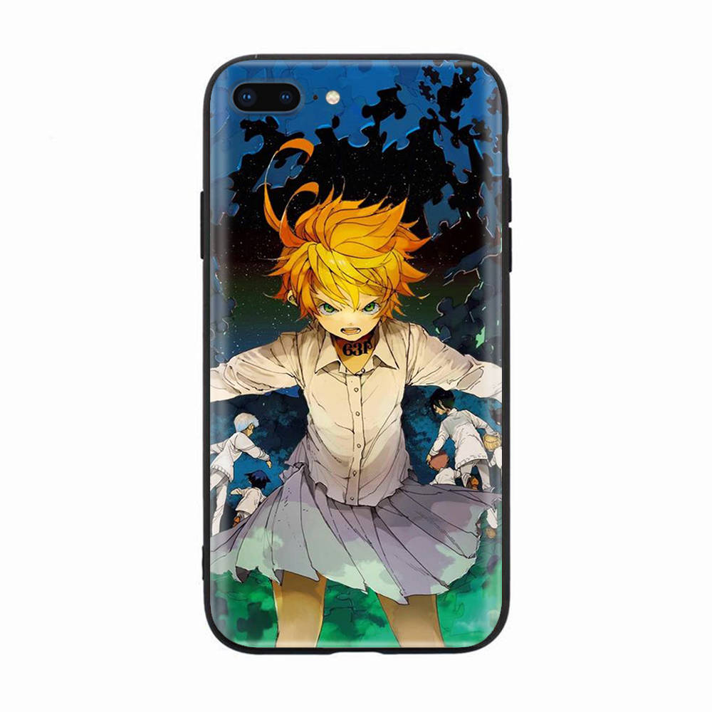 Schwarze Hülle für Xiaomi Redmi 13C Note 9 iPhone XR 7 8 14 15 11 12 13 X XS Pro Max Samsung A25 S23 S24 FE Ultra Plus The Promised Neverland