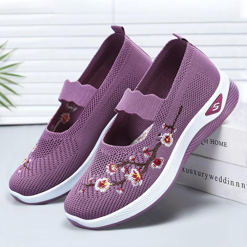 Spring New Women's Sports Shoes, Fashionable, Breathable, Lightweight, Non-slip, Wear-resistant, Casual Sports Shoes Flat Shoes