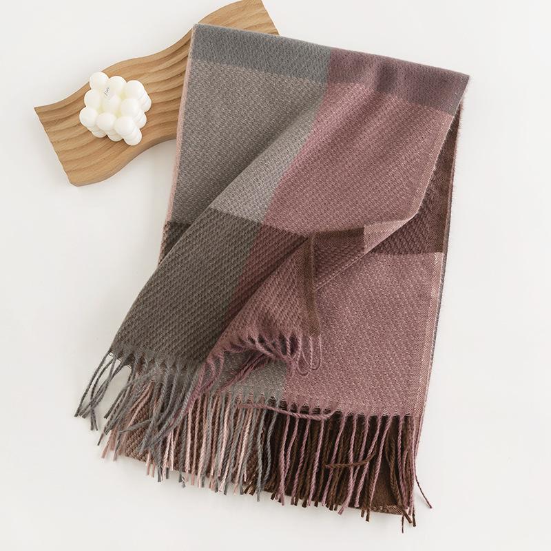 Imitation Cashmere Scarf European and American Street Style Scarf Women's Fashion Commuting Scarf Simple Style Versatile Shawl