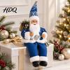 Indoor Festive Shelf Sitter Christmas Sitting Santa Claus Figurine Cute Doll with Gift Bag Xmas Home Ornament Collection And Presents for Holiday