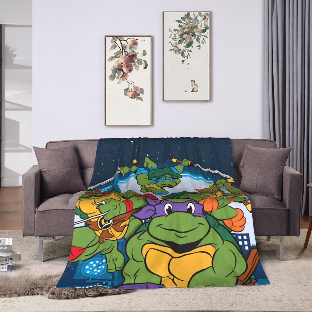 TMNT Game Blanket Quality Soft Throw Blanket Autumn Girls Boys Living Room Graphic Bedspread