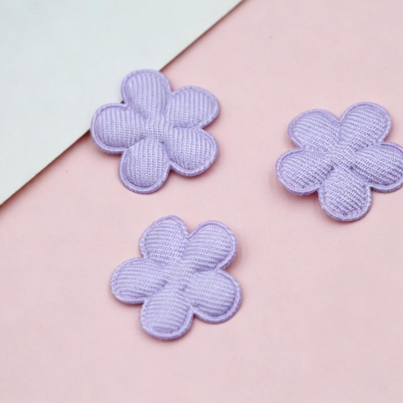 30Pcs Multicolored Fabric Flower Appliques 2CM Flower Charm Hair Accessories For Handmade Hat Bag Clothing Embellishment