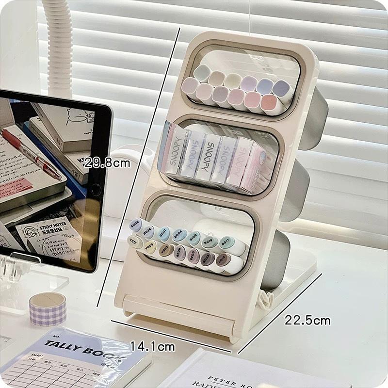 Multi-Layer Large Capacity Pen Holder Organizers Slanted Insert Desk Organizer Storage Box Accessories Office School Supplies