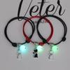 3 Pcs/set Luminous Beads Bracelet Hand-woven Love Star Moon Cat Sisters Novel Luminous Bracelet Adjustable Hand Rope