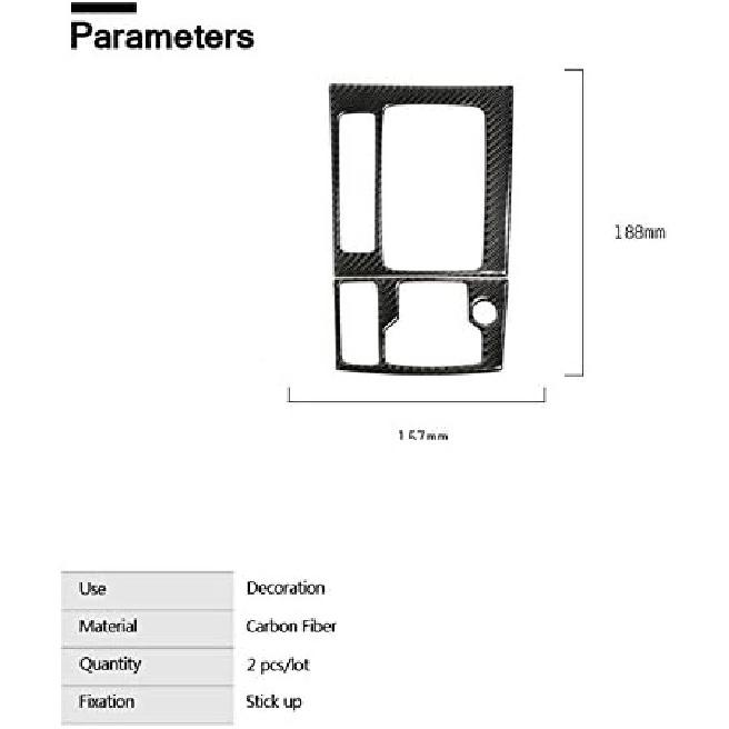 Carbon Fiber Interior Center Console Gear Box Trim Cover 2pcs for Mazda 6 Mazda6 2016-2018