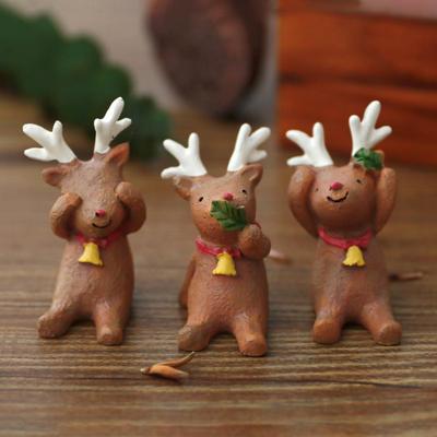Resin Santa Claus & Animal Christmas Ornaments for Home Decoration