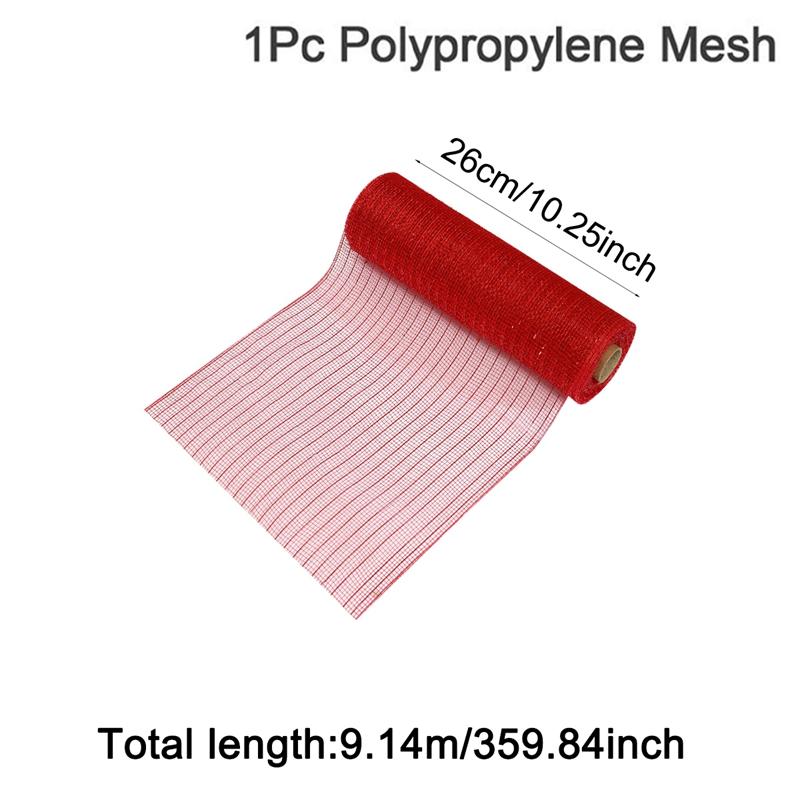 26cm 10Yards Christmas Decor Mesh Ribbon Glitter Mesh Roll for Christmas Tree Decorations Home Door Wreaths Garland Xmas Gifts
