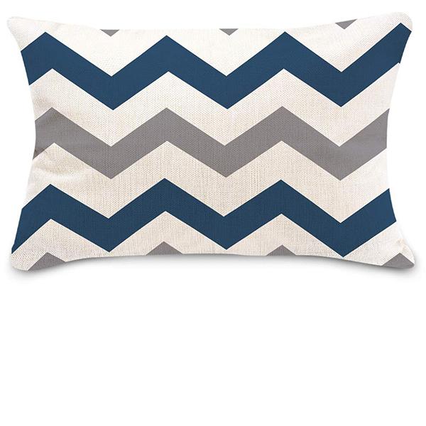Blue White Geometric Linen Pillowcase Sofa Cushion Cover Home Decoration Can Be For You 30X50 40X60