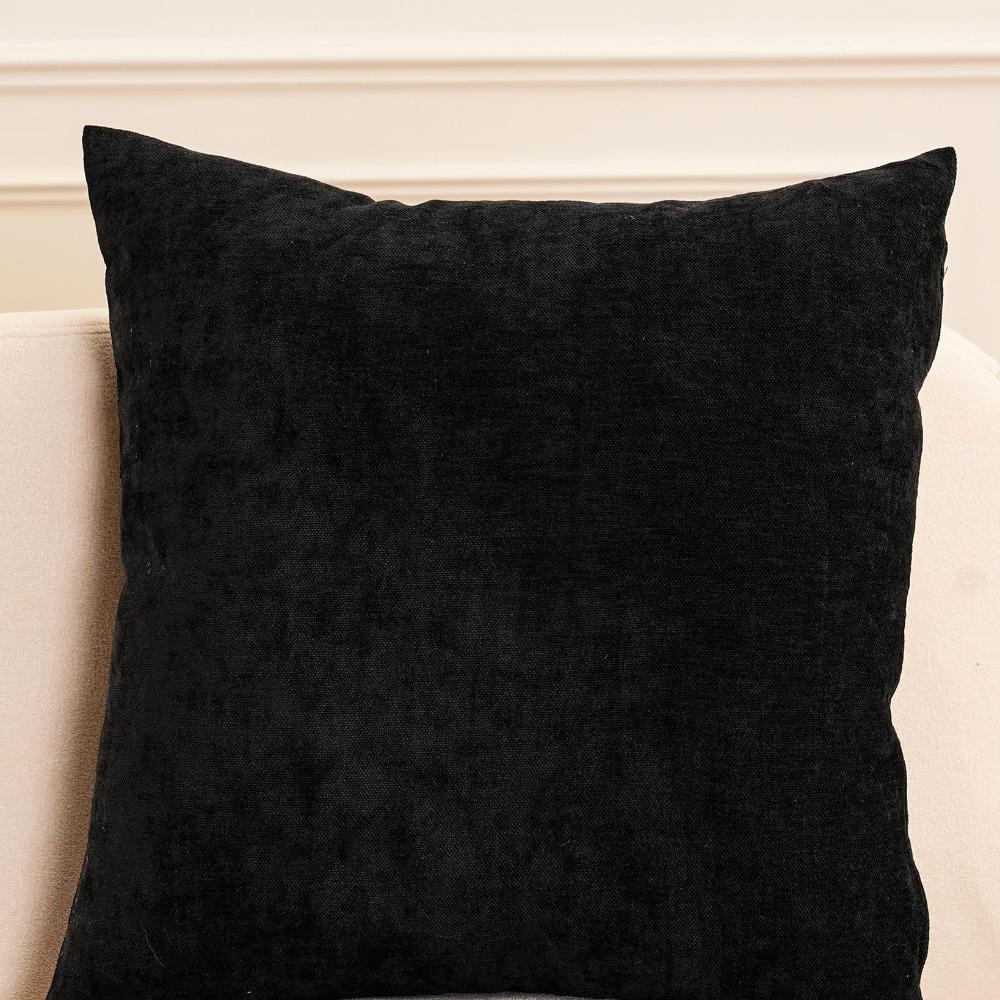Wear Resistant Throw Pillow Case with Zipper Pillowslip Square Decorative Pillow Cover  Bedroom чёрный