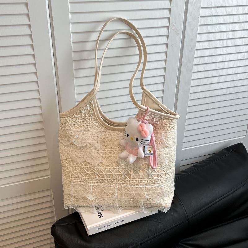 Niche Design Lace Shoulder Bag Women's New Large-capacity High-value Daily Commuter Tote Bag