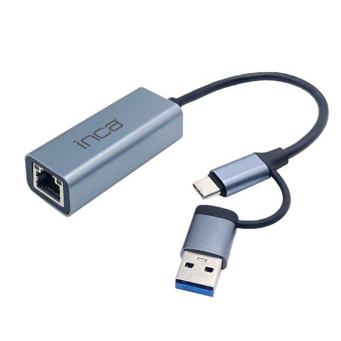 Adaptateur USB C vers Ethernet - İnca - IUTP-01TX - 1000Mbps - Plug and Play