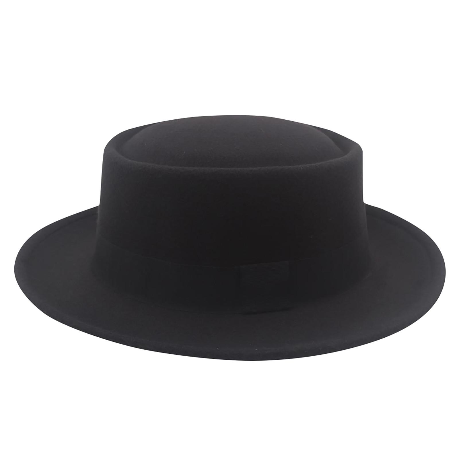 

Круглый цилиндр, мужской цилиндр, шерстяная шляпа, женская шляпа, парная шляпа, маленькая шляпа с закругленными краями для выступления на сцене французского джаза One Size чёрный