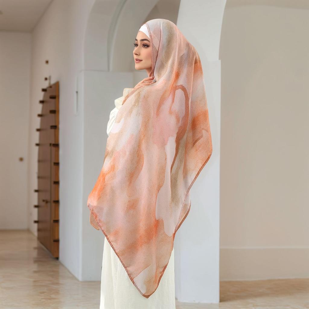 Fashion Printed Watercolor Modal Hijab Scarf For Woman Muslim Digital Printing Shawls Turban Ramadan Headscarf Scarves 170*70Cm