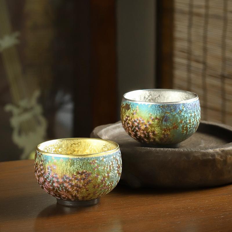 Colorful Master Cup Tea Bowl Gilt Silver Ceramic Teacup Tea Cup Single Cup Tea Cup Kung Fu Tea Set Teacup
