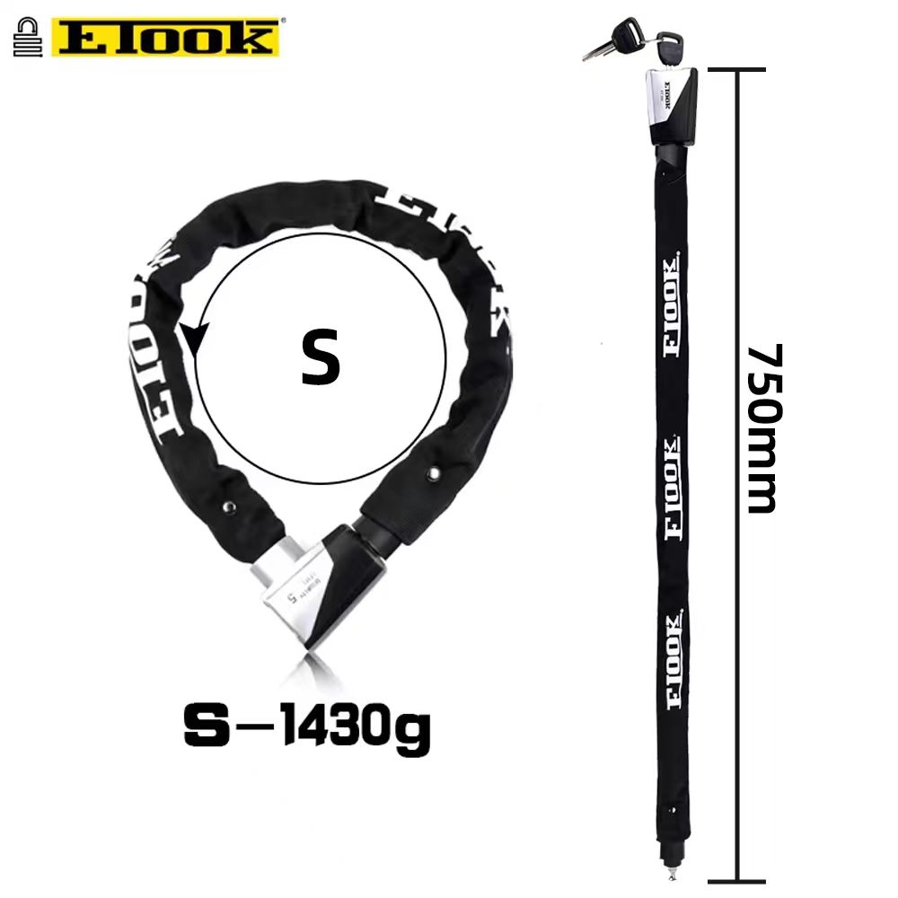 ETOOK Anti-theft Bicycle Lock Scooter Lock High Security Bike Lock for MTB Road Bike Heavy Duty Chain Lock for Bicycle with Key ET555-S