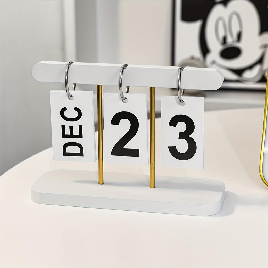 Nordic Minimalist Creative Flip Calendar Desk Ornament for Home, Living Room, Dining Table, Coffee Table, and Office Decoration.