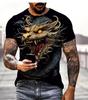 Dragon 3D printed T-shirt men's and women's casual fashion streetwear oversized short-sleeved T-shirt Harajuku children