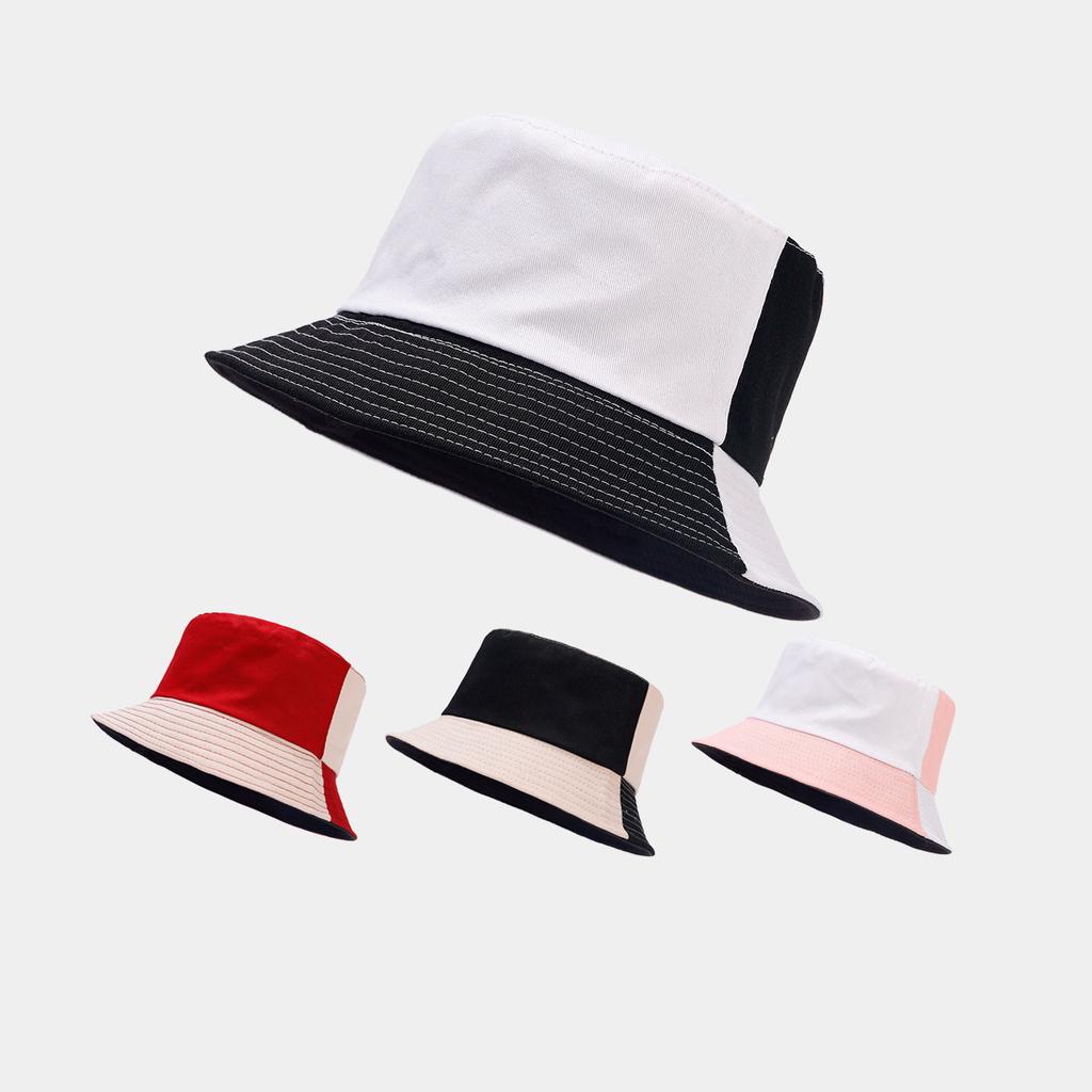 ins new contrasting color splicing bucket hat women's summer outdoor travel vacation sun hat men's fashion bucket hat sun protection