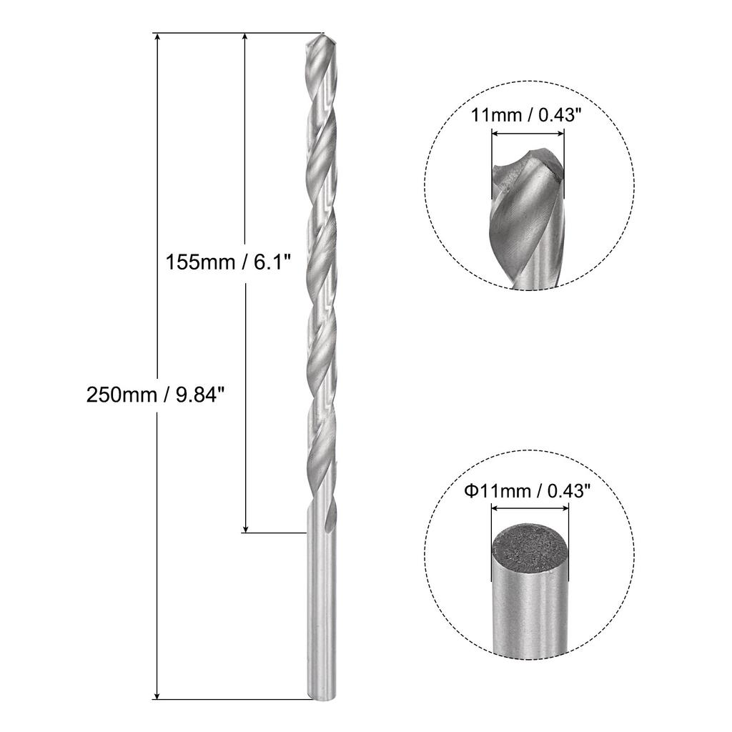 200/250/300mm Twist Drill Bits 6.2/7/8/9/10/11/12/13/14/15/16mm High-Speed Steel Extra Long Drill Bit
