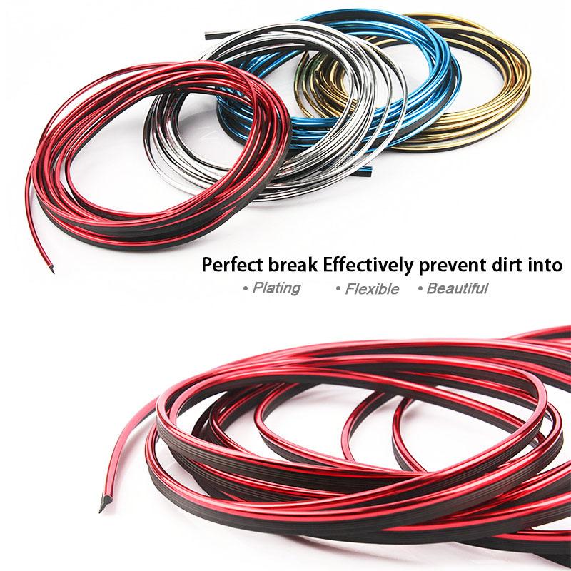 5M Car Moulding Decoration Flexible Strips Interior Auto Car Cover Trim Dashboard Door Edgein Car-styling Universal