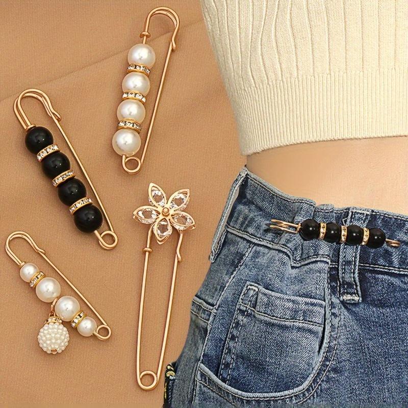 Brooch Pins Flower Safety Pin Waist Buckle, Trouser Waist Shrinker Pin Anti-slip Brooch Corsage Pin Accessory