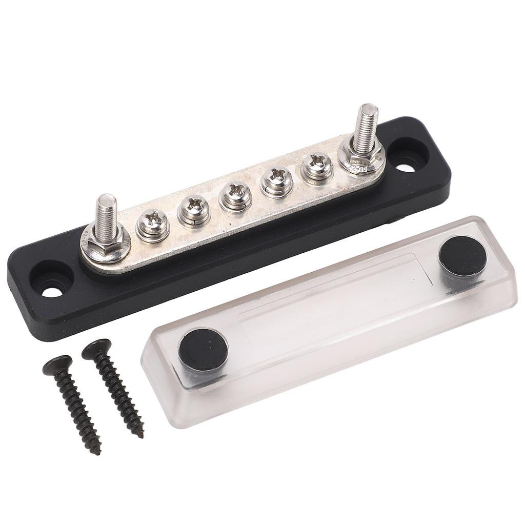 5 Post Bus Bar Heavy Duty Module 2 M5 Terminal Power Distribution Block Busbar for RV 48VDC 100A