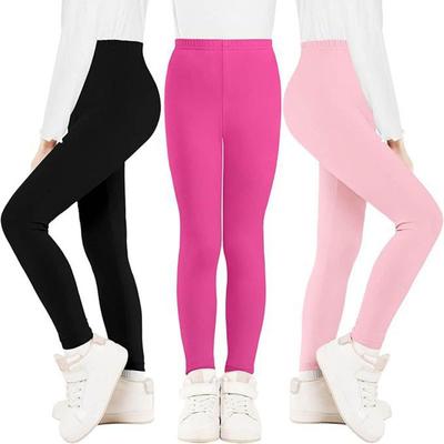 3-13 Yaş Çocuk Kız Çocuk Düz Renk Tayt Yoga Pantolonu