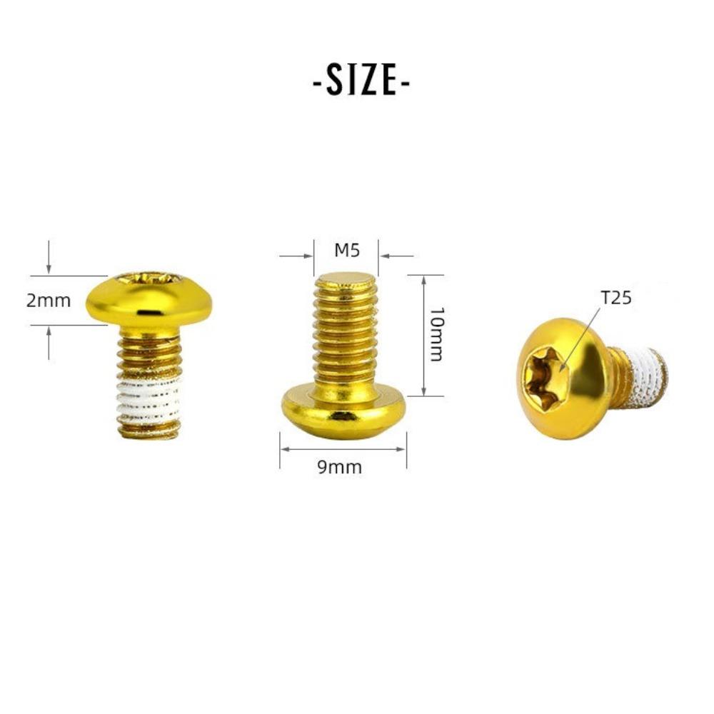 12Pcs Bike Disc Rotor Screws M5*10 Stainless Steel Bicycle Disc Brake Rotor Bolt T25 MTB Bike Bicycle Disc Brake Screws