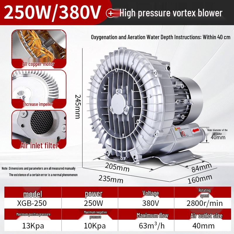 XGB High-Power Vortex Blower Aerator for Fish Ponds, 220V/380V Turbine Air Pump