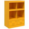Highboard Mustard Yellow 67 x 39 x 95 cm Steel