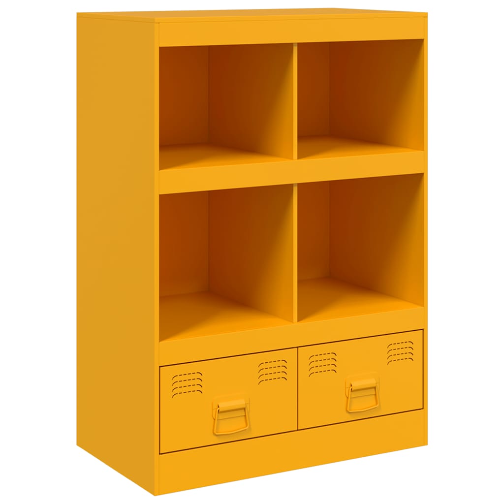 Highboard Mustard Yellow 67 x 39 x 95 cm Steel