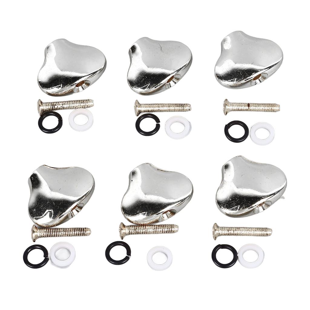 6 Stück Gitarrenmechanik-Knopf Exquisite Fischschwanzform Bequemer Griff Metall Stimmwirbelkopf
