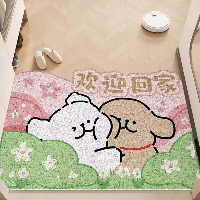 Cartoon Puppy Entry Door Floor Mat Can Be Cut Silk Circle Scraping Mud Rubbing Soil Door Floor Mat Entry Door Mat