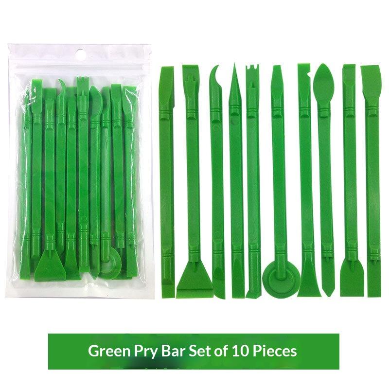 

10Pcs/Set 10 In 1 Plastic Spudger Opening Tools Kit Crowbar Disassembly Pry Tool For Phone Tablet Laptop PC Repair зелений