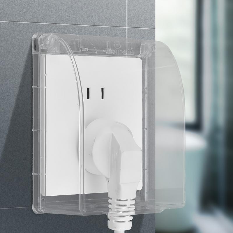 1pc 86 Type Self Adhesive Waterproof Electric Plug Cover Splash Box Sockets Switchs Protection Box Protector Bathroom Supplies