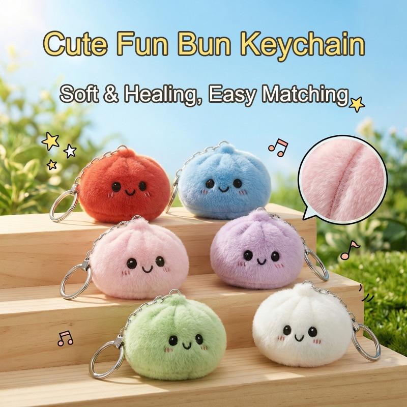 Funny Dumplings Keychains Simulated Dumpling Keyring Stress Relief Keychain for Bag Backpack Accessories Hanging Ornament