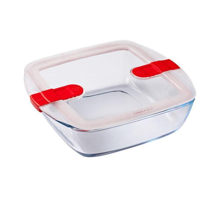 Boîte à lunch hermétique Pyrex Cook &amp; Heat 25 x 22 x 7 cm 2,2 L Transparent verre (4 Unités)