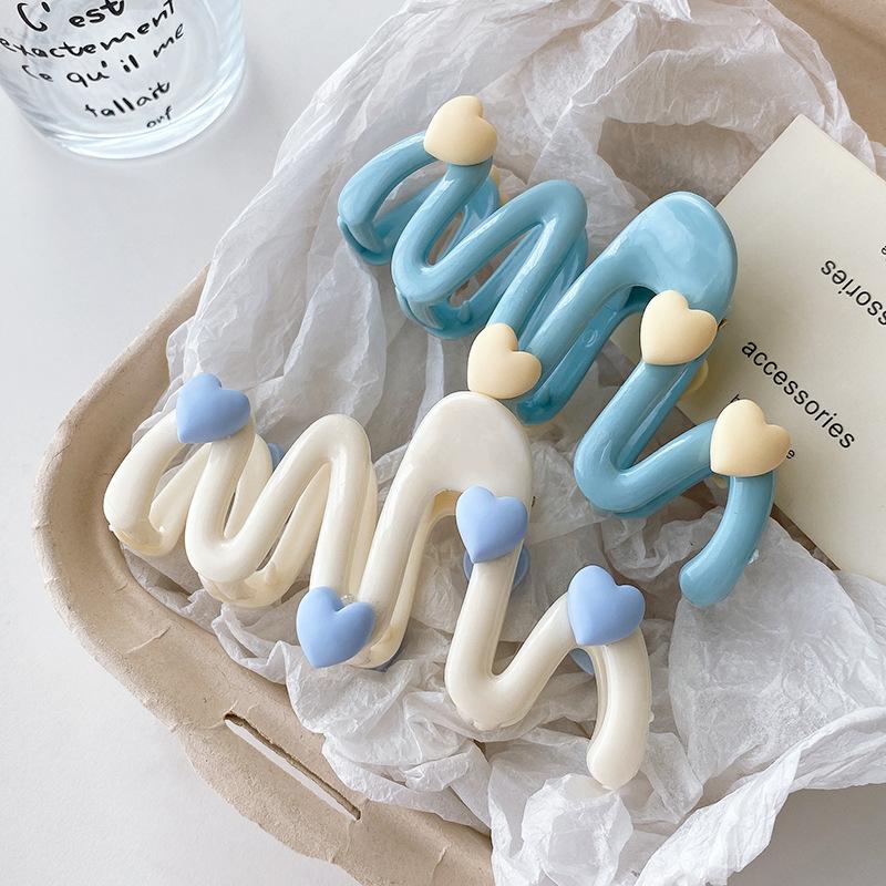 

Модные акриловые заколки-крабы для волос с большой волной, нерегулярные шпильки, зажимы для волос, заколки, аксессуары для волос, женские корейские головные уборы синий белл