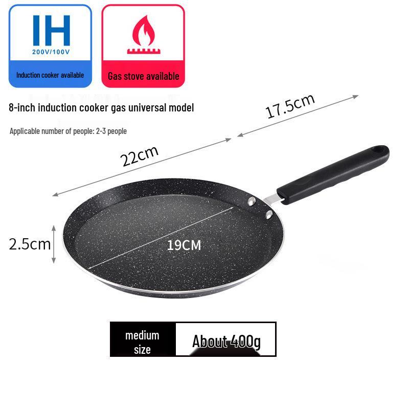 Non-stick Maifan Stone Frying Pan for Home, Flat-Bottomed Pancake Pan, Gas Stove Compatible