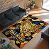 Leopard Theme Crystal Velvet Floor Rug Personalized Custom Name Text Warm Carpet Home Decoration