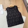 Crew neck down vest women's short new light and thin inner liner fashionable foreign white duck down vest winter