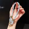 Pvc Jewelry Phone Strap With Glittering Beads And Card For Women And Men