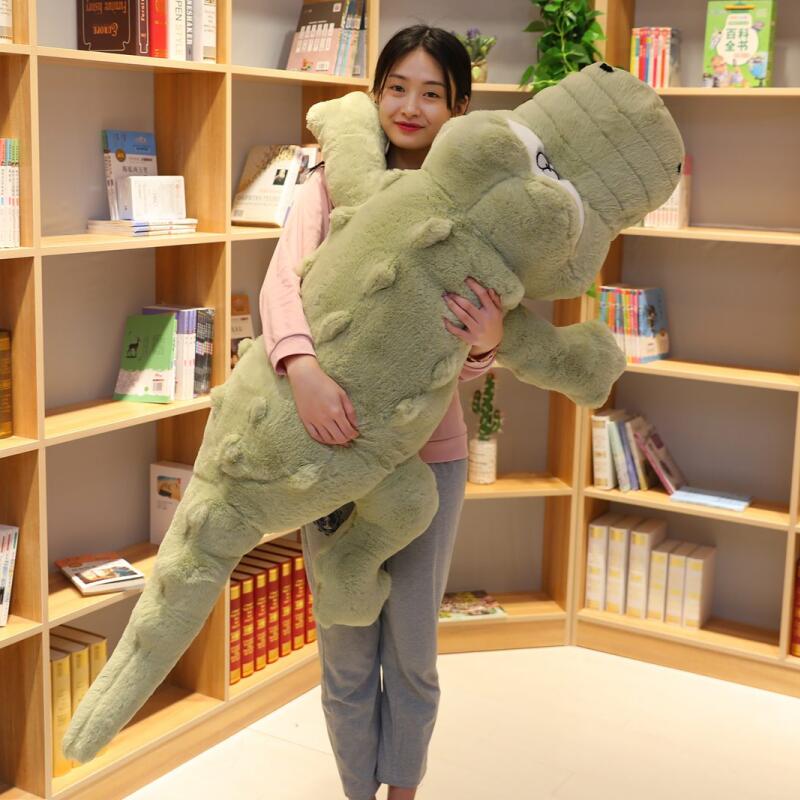 Big Size Crocodile Lying Section Plush Pillow Mat Plush Crocodile Soft Stuffed Animal Toy Cartoon Plush Dolls Gift