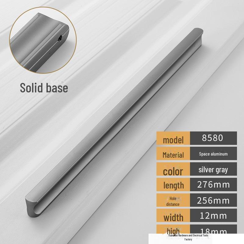 Černá a šedá moderní luxusní úchytka zásuvky skříňky