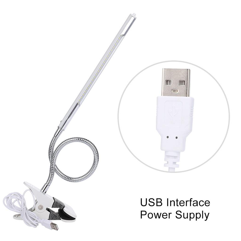 Flexible Reading LED Desk Lamp Metal Hose Lamp with Clip USB Interface Table Lamp
