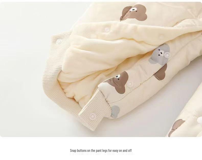 Super Cute Fleece-Lined Infant Jumpsuit – Winter Bodysuit for Newborns