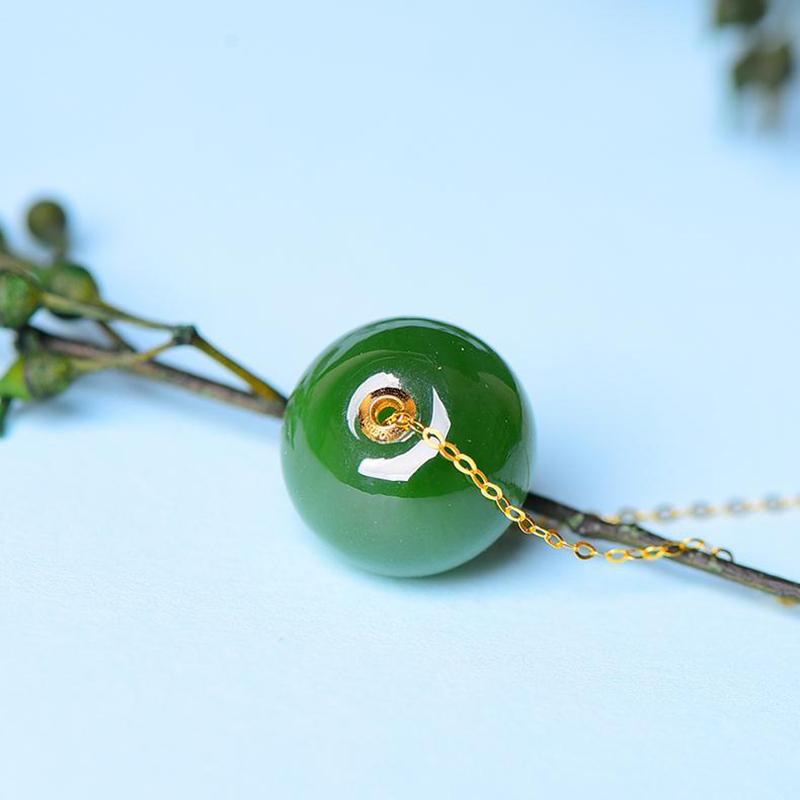 Creative New Design Natural Hetian Jasper Bead Pendant Ladies Necklace Simple And Fresh National Style Jewelry