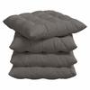 Seat Cushion Set 4 Pcs Light Grey 40 X 40 X 6 Cm Cord Fabric