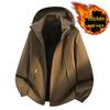 Men's Casual Hooded Windproof Jacket - Loose Fit, Elastic Drawstring, Solid Color, Large Size Trendy Top