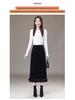 Elegant Lace Gold Velvet A-Line Skirt for Women, High Waist with Side and Back Slits, Perfect for Spring-Winter 2026